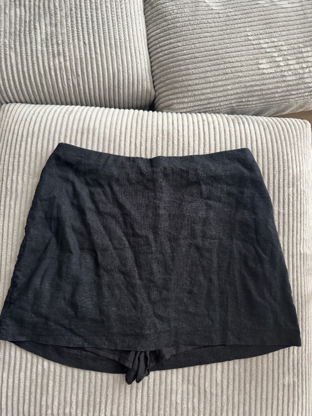 Abercrombie Scarlett Curve Love Linen Mini Skort Black L